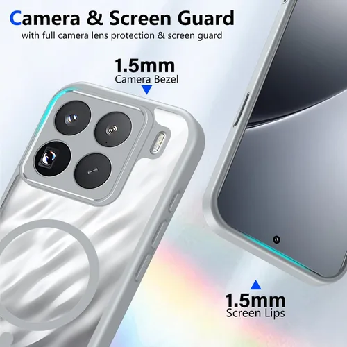 Vista 80 de Funda magnética transparente compatible con Xiaomi 17T, color negro 2 en 1 PC + TPU cubierta de teléfono a prueba de golpes, carcasa protectora