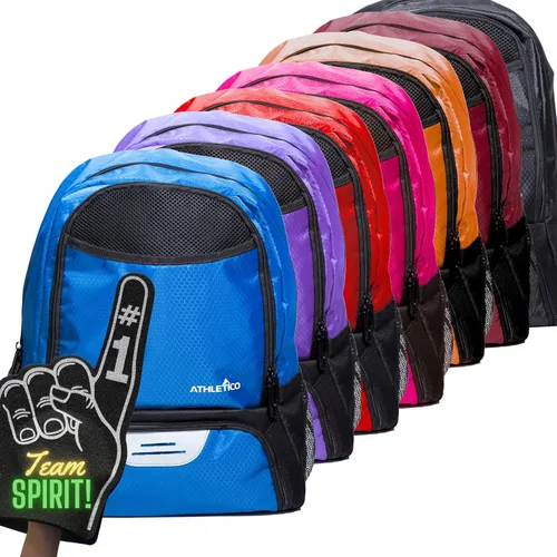 Vista 5 de Athletico - Mochila de fútbol juvenil, mochilas para baloncesto, voleibol y fútbol americano Incluye compartimentos separados para tacos y pelota
