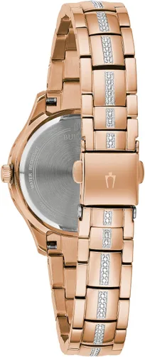 Vista 3 de Bulova Ladies' Crystal Phantom 3-Hand, Small Second Hand Quartz Watch, Mother-of-Pearl Dial