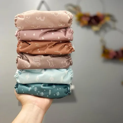 Vista 3 de Mama Koala Pañales de tela para bebé 3.0 con 6 insertos, con 2 bolsas reutilizables para húmedo y seco