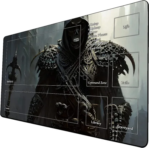 Vista 27 de Tapete de juego de cartas coleccionables AI Painting – Tapete de juego MTG con zonas, 24 x 14 pulgadas, tapete de juego MTG de alta calidad – El
