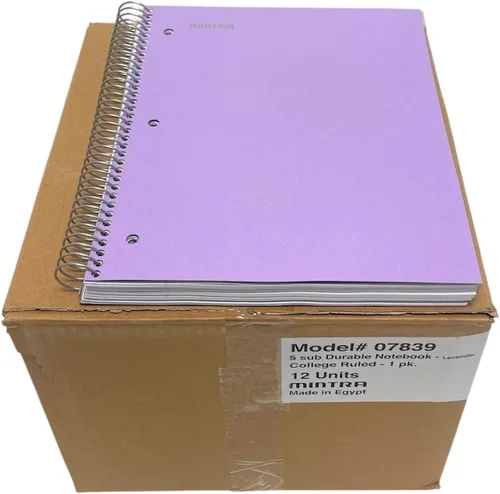Vista 30 de Mintra Office Cuadernos de Espiral Duraderos, 5 Materias (Hielo Ártico, Rayado Universitario 1pk)
