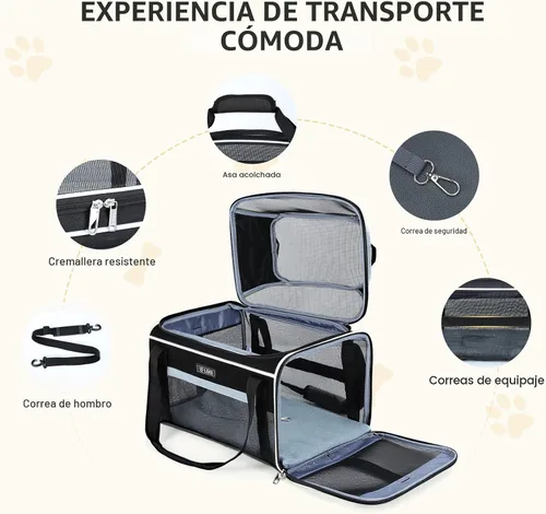 Vista 7 de Lekereise Transportador de mascotas extensible superior de 17 x 11 x 9.5 pulgadas, aprobado por aerolíneas hawaianas de Alaska, con lados suaves