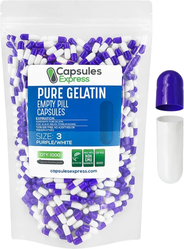 Vista 43 de XPRS Nutra Cápsulas vacías tamaño 3 – 1000 cápsulas vacías de gelatina – Pastillas de relleno de cápsulas de bricolaje – Tapa de gel de píldora
