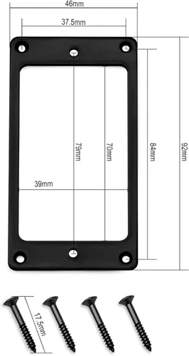 Vista 5 de MAXCHEER Anillo de recogida Humbucker plano de hierro de metal para reemplazo de guitarra eléctrica (negro)