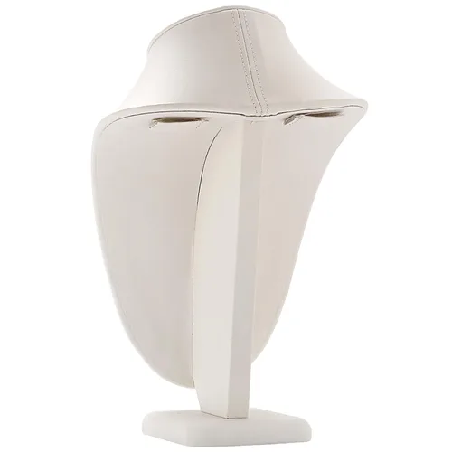 Vista 5 de Polmart P29 - Busto moderno para collar, cuero sintético blanco, 11 ½ pulgadas de alto