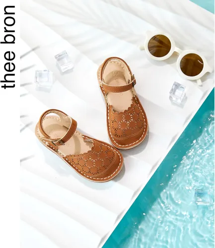 Vista 53 de THEE BRON Sandalias cómodas para niñas, zapatos para niños, sandalias rellenas