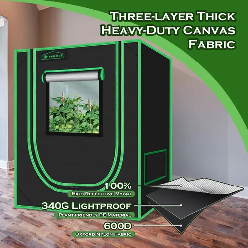 Vista 5 de Tienda de cultivo pequeña para plantas de interior de 18 x 30 x 36 pulgadas, tiendas de cultivo hidropónico Mylar para interiores, sala de cultivo
