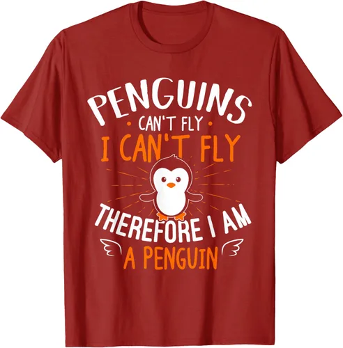 Vista 75 de Penguins Can't Fly Shirt - Camiseta de regalo para amantes de los pingüinos, Azul Azul Marino