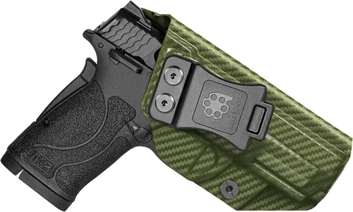 Vista 9 de Amberide IWB Kydex Holster for Smith & Wesson M&P 380 Shield EZ, Concealed Carry, No Optic/No Laser, Adjustable Cant, Posi-Click Retention, Made in