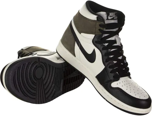 Vista 3 de Nike Jordan 1 MID (PS) - Tenis de moda para niños, BlancoNegro-Verde Brillo