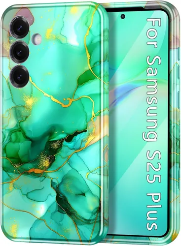 Vista 43 de Btscase para Samsung Galaxy S25, [Probado contra caídas de grado militar] Funda protectora de diseño de patrón de mármol, resistente, delgada