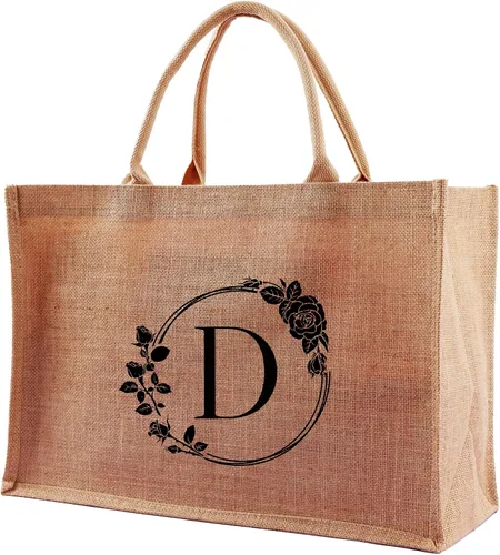 Vista 10 de A-Z - Bolsas grandes con iniciales con monograma para mujeres, regalos de agradecimiento para profesores, madres para el día de la madre
