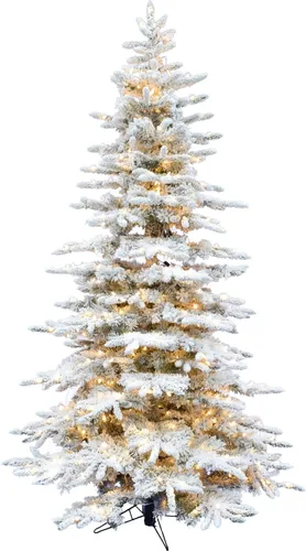 Vista 15 de Fraser Hill Farm Pine Valley - Árbol de Navidad con efecto nevado, 6.5 pies de alto, árbol de Navidad nevado con conexión fácil, luces inteligentes