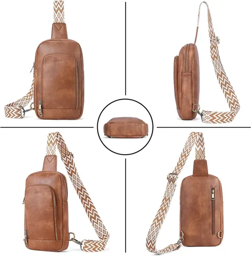 Vista 8 de Bolsos cruzados para mujer, bolso cruzado para mujer, bolso cruzado de cuero para mujer, mochila de viaje