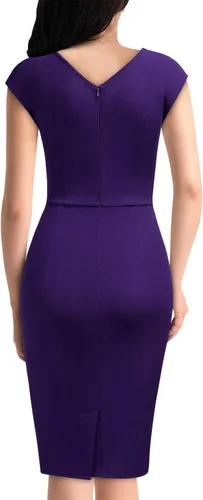 Vista 2 de Miusol - Vestido de estilo vintage delgado sin mangas entallado para mujer