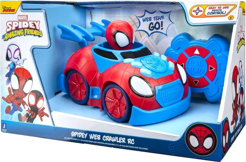 Vista 6 de Jazwares Marvel Spidey y sus Increíbles Amigos Web Crawler RC - Vehículo Control Remoto - Cuenta con Súper Héroe Integrado con 4 Funciones