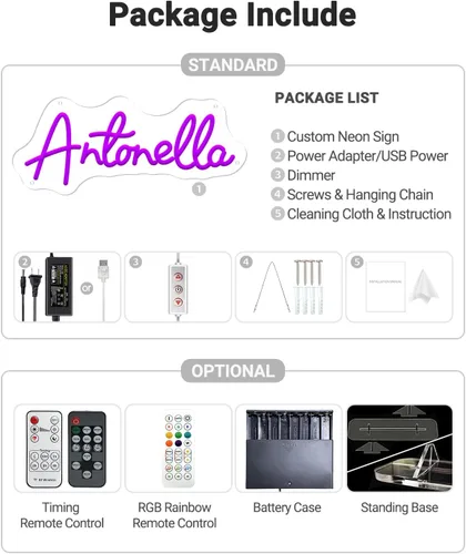 Vista 8 de Letrero de neón con nombre personalizado para decoración de pared de dormitorio, letreros LED personalizados con nombre para niñas, compañeros