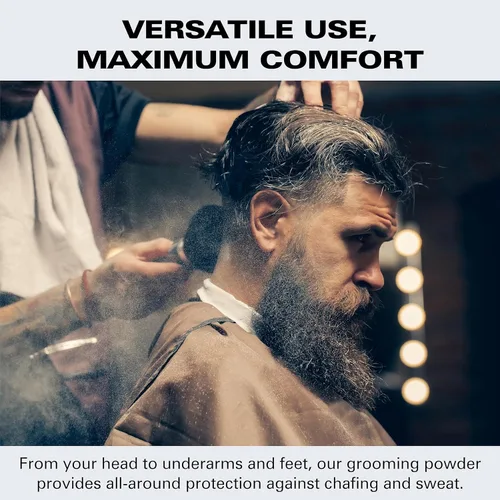 Vista 6 de Bump Patrol Barber Pro Grooming Powder - Polvo para cabello y cuerpo sin talco para hombres, protege contra el sudor, el olor y las rozaduras
