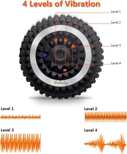 Vista 3 de Pelota de masaje vibratoria, rodillo de masaje de yoga de alta intensidad de 4 velocidades, alivia la tensión muscular, bolas de masaje de presión