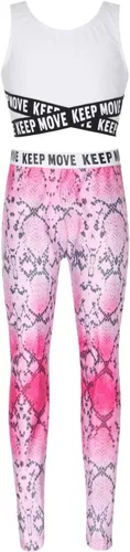 Vista 6 de Conjunto de entrenamiento para niños y niñas, conjunto deportivo de 2 piezas, camiseta corta con leggings atléticos, pantalones deportivos