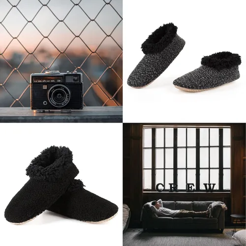 Vista 7 de Cozylook Paquete de 2 pantuflas de casa para hombre, suela suave, calcetines acogedores y mullidos con agarres antideslizantes, regalos únicos
