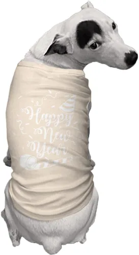 Vista 2 de Happy New Year - Camisa para perro de celebración de fiesta (natural, talla XL)