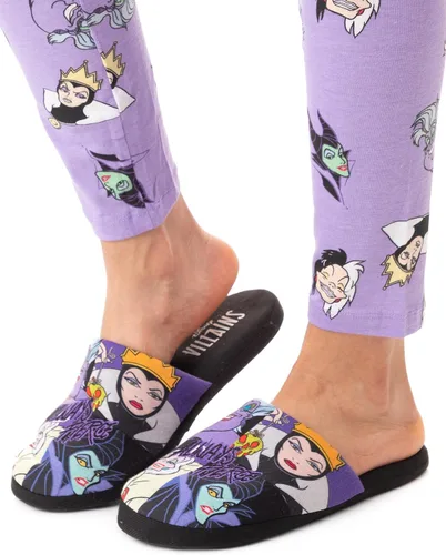 Vista 4 de Disney Villains - Pantuflas para mujer zapatos de casa para mujer Negro