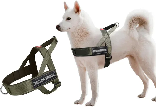Vista 10 de Arnés para perro, chaleco ajustable mejorado a prueba de escapes, para caminar al aire libre, chaqueta suave y transpirable con tiras reflectantes