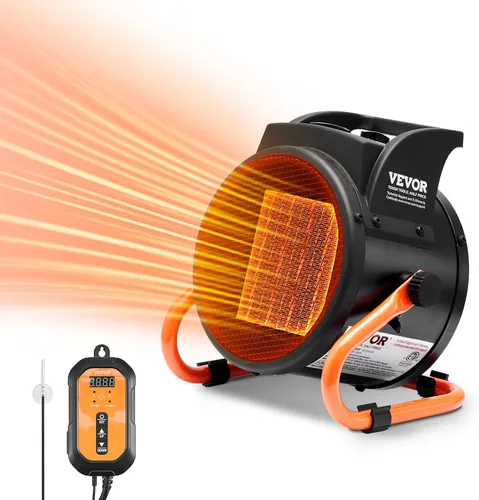 Vista 11 de VEVOR Calentador de invernadero, 1500 W PTC, calentamiento rápido con protección contra sobrecalentamiento, ventilador de tienda de cultivo pequeño