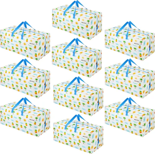 Vista 33 de VENO Paquete de 2 bolsas de mudanza, correas de mochila, mudanza, cajas de almacenamiento universitario, con tapas, resistentes, extragrandes, asas