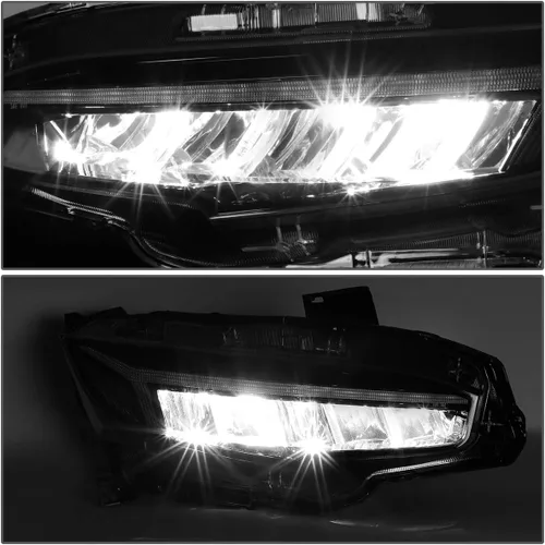 Vista 4 de Auto Dynasty Par de lámparas LED DRL estilo DRL secuencial para faros delanteros compatibles con Honda Civic 16-18