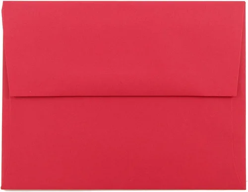Vista 10 de JAM PAPER Sobres de invitación de colores A1 de 4 barras - 3 5/8 x 5 1/8 - Rojo reciclado - 100