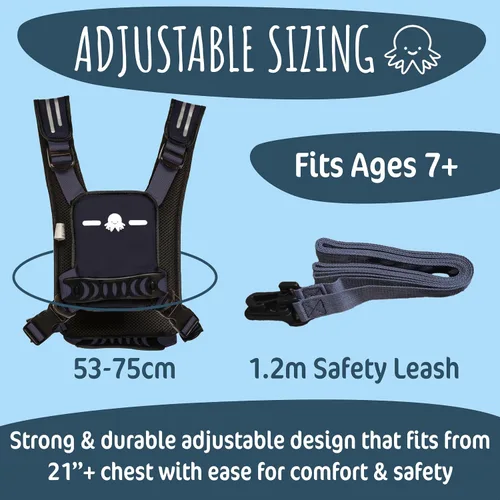 Vista 5 de Hobble De Hoo XL Autism Safety Harness for Kids & Teens 7+ Walking Safety Vest with Grab Handles & Reflective Strips
