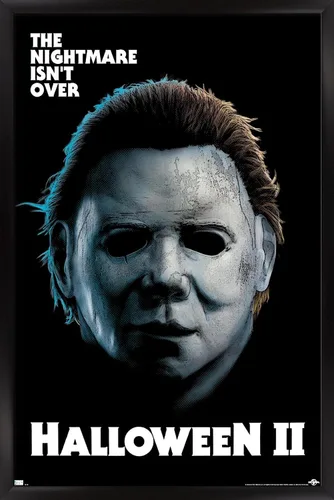 Vista 9 de Trends International Halloween II - Póster de pared de pesadilla, 22.4 pulgadas de largo x 14.7 pulgadas, versión enmarcada en madera de granero