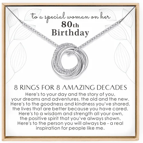 Vista 11 de Regalos de cumpleaños para mujer, collar de plata de ley 30, 40, 50, 60, 70, 80, 90, cumpleaños, 3, 4, 5, 6, 7, 8, 9, joyería de la década de 30