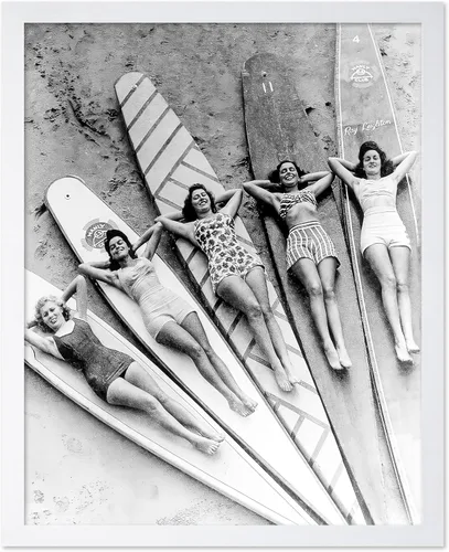 Vista 29 de Poster Master Póster vintage de mujeres en la playa, impresión de moda, arte de traje de baño, regalo glamoroso para hombres, mujeres, nadadores