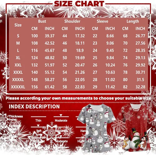 Vista 3 de Camisa médica de Navidad para mujer, elástica, duradera, fácil de cuidar, con bolsillo
