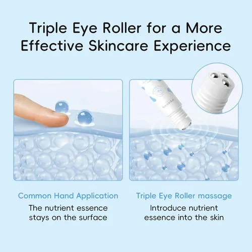 Vista 3 de ARAKY - Crema de ojos de leche para ojeras e hinchazón, suero hidratante de triple rodillo, mejora la elasticidad de la piel, opacidad hidratante