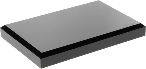 Vista 7 de Plymor Base de exhibición biselada rectangular de acrílico negro, 4" W x 2" D x 0.5" H