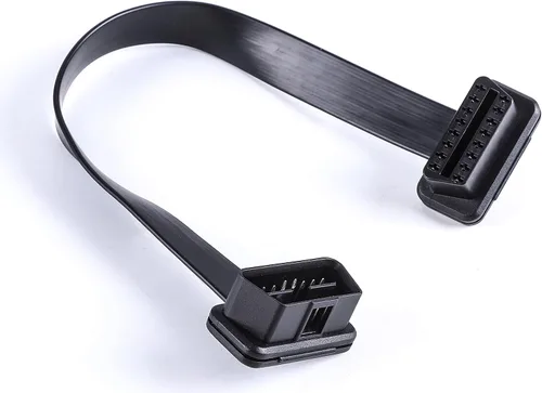 Vista 3 de Cable de diagnóstico de extensión de cinta OBD 2 OBD ii de perfil bajo macho a hembra 16 pines completamente conectado para lector de código