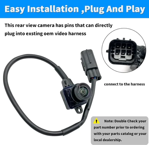 Vista 2 de Cámara de retrovisión trasera compatible con Dodge Durango 2011-2013 Jeep Grand Cherokee 2011-2013 Reverse Park Assist Backup Camera Reemplaza