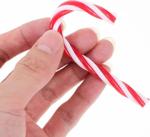 Vista 9 de Decoraciones de Navidad Bastón de caramelo Decoraciones de árbol de Navidad: muleta de bastón de caramelo de Navidad, piruleta falsa de caramelo