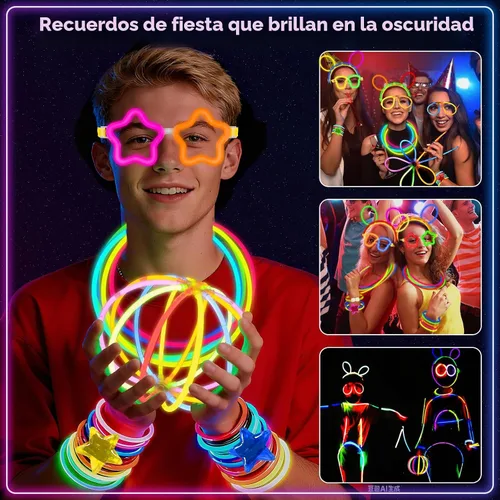 Vista 4 de 647 varillas que brillan en la oscuridad, regalos de fiesta del 4 de julio, suministros de fiesta para adultos, palillos brillantes a granel
