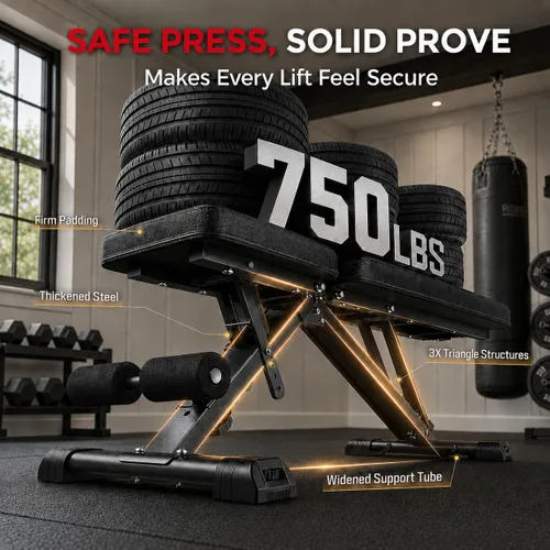 Vista 2 de FLYBIRD Adjustable Weight Bench, Full Body Workout Bench for Home Gym
