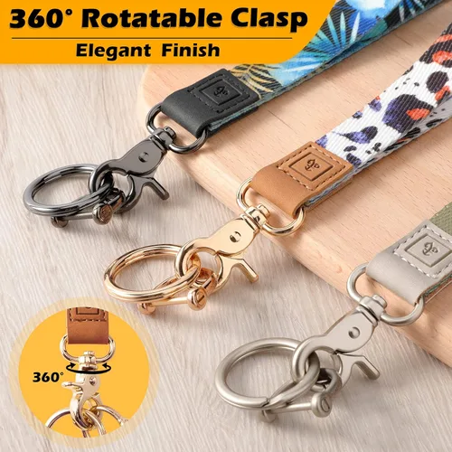 Vista 4 de Llavero de mano con correa para muñeca, pulsera con llavero de automóvil, cactus
