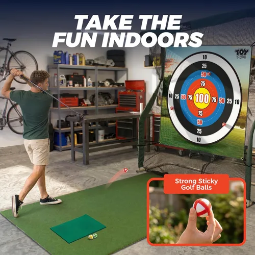 Vista 5 de TOY Life Chipping - Tapetes de práctica de golf, juego de golf, tapete de entrenamiento para interiores y exteriores, para adultos, familia, niños