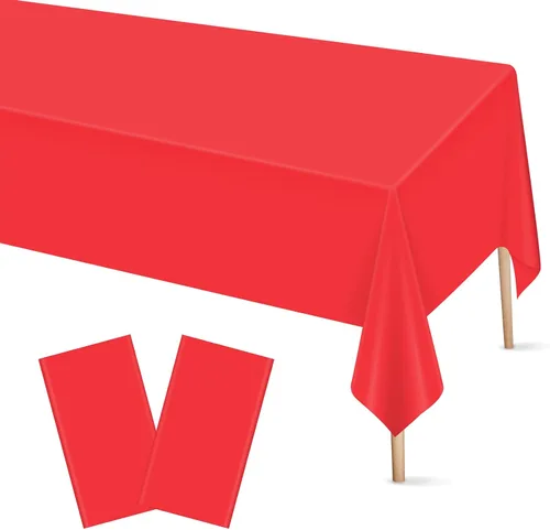 Vista 38 de Mulbozy 2 piezas de mantel de plástico negro para mesa rectangular, 54 × 108 pulgadas, fundas desechables de mesa para fiestas negras