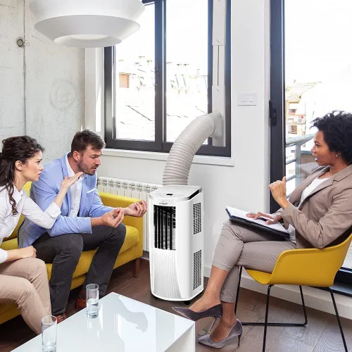 Vista 4 de Ventilación deslizante de ventana de CA, aire acondicionado móvil universal, placa de sellado ajustable, deflector, unidad de A/C, manguera