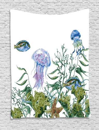 Vista 192 de Ambesonne Tapiz Trippy, vista panorámica de la cascada con bosques de ensueño y mandala oriental psicodélico, decoración de tela para colgar